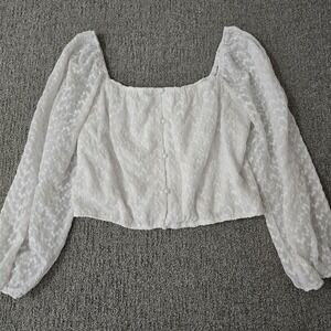 Heatherly Floral Off Shoulder Blouse Womens XL Boho Cottagecore Romantic